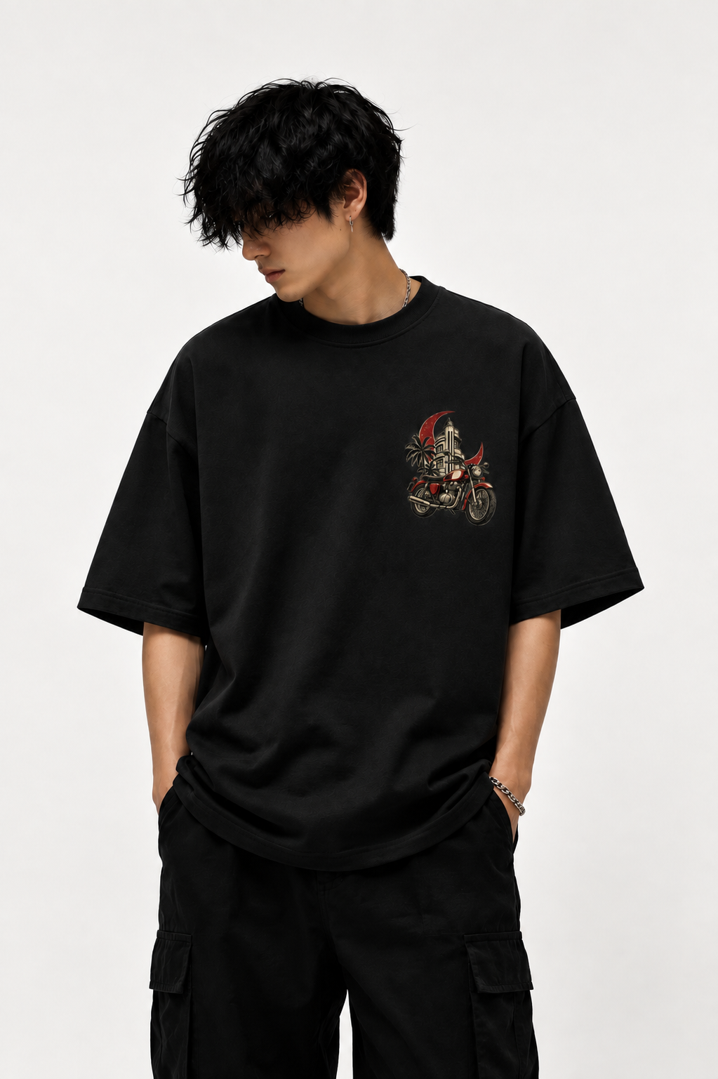 MIDNIGHT RIDE — Oversized Graphic Tee