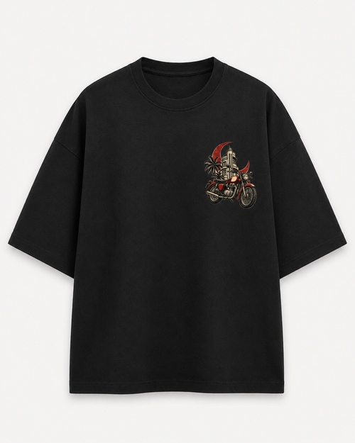 MIDNIGHT RIDE — Oversized Graphic Tee